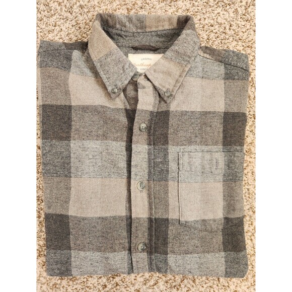 WEATHERPROOF VINTAGE 1948 Brown Plaid Flannel Shirt Mens Large - Picture 4 of 8